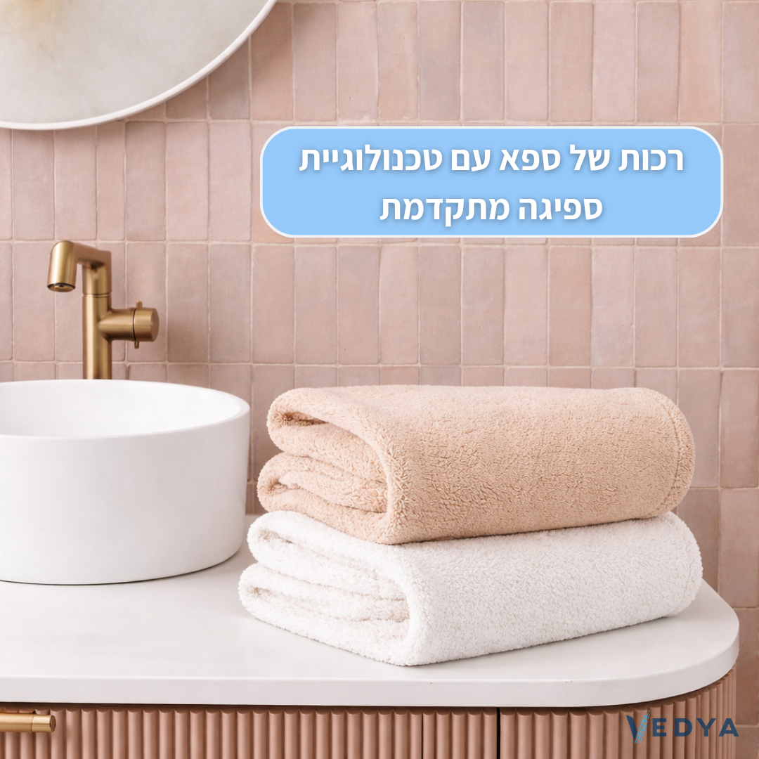 מגבת שיער מיקרופייבר בעלת ספיגה גבוהה