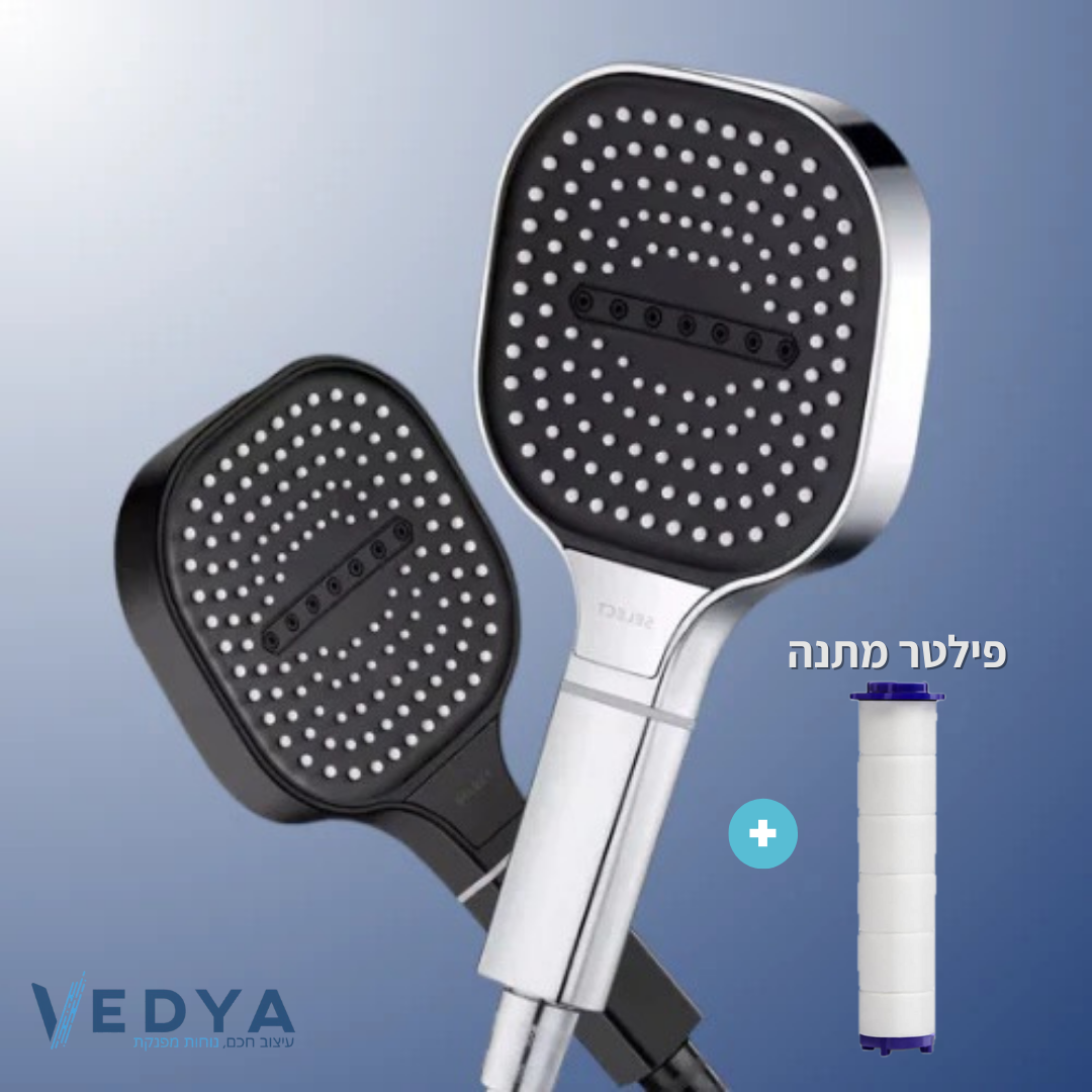 ראש מקלחת רחב עם פילטר