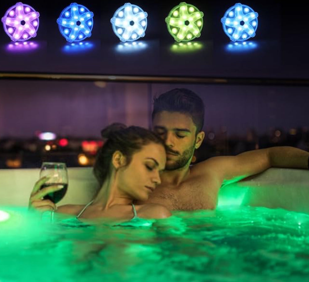 זוג מנורות לד צבעוניות נגד מים