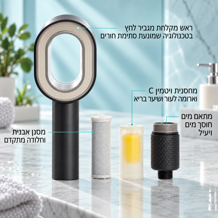 ראש מקלחת איכותי + פילטר דגם Ved-O