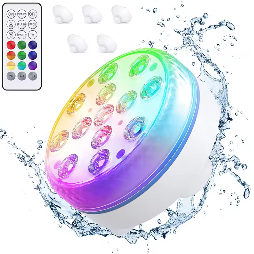 זוג מנורות לד צבעוניות נגד מים